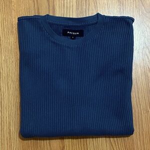 PacSun Men’s Textured Pullover- Long Sleeves- Large - Blue